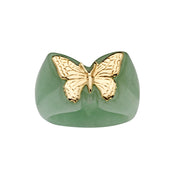 14K GOLD & JADE BUTTERFLY RING