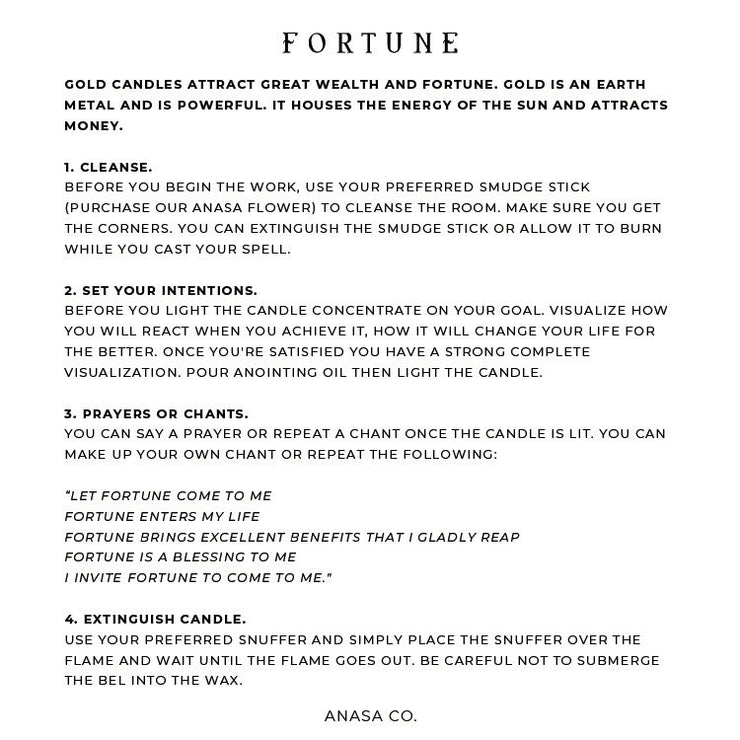 ANASA CO. FORTUNE SOY CANDLE
