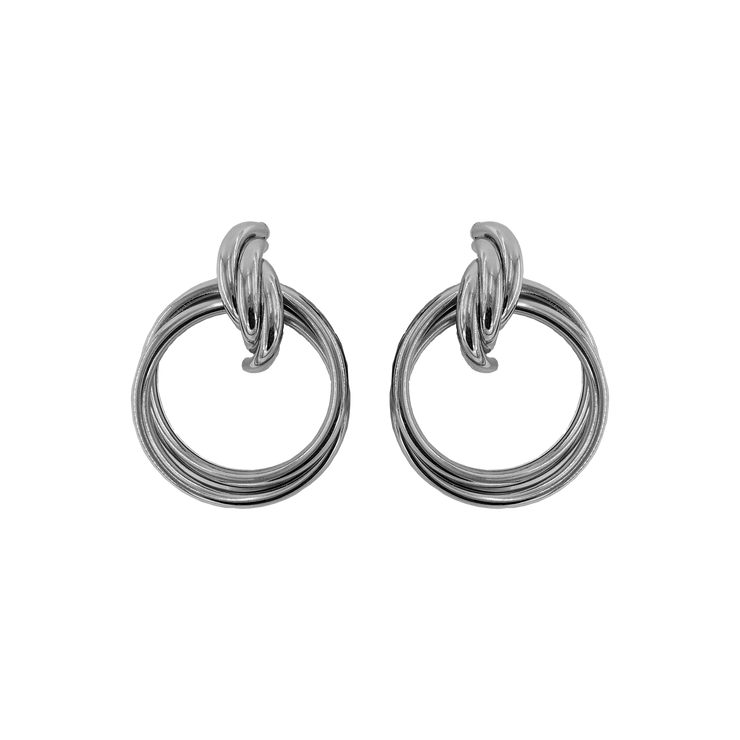 Silver Nina Knot Hoops